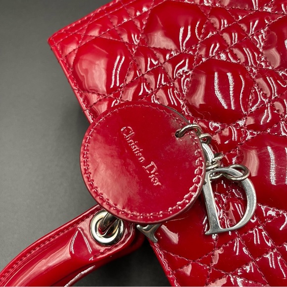 Lady Dior Red Patent Leather (Large) - Picture 13 of 16